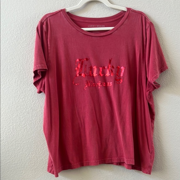 Lucky Brand Tops - Lucky Brand Red  Boxy Short Sleeve Tee size XXL EUC